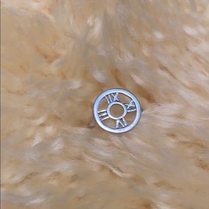 Roman numeral silver ring